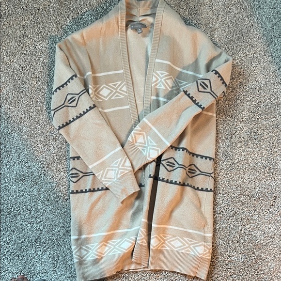 Women's Beige Patterned Cardigan - Picture 1 of 1